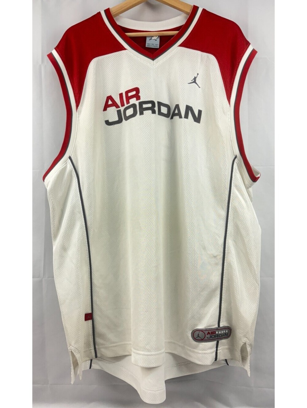 Air Jordan #23 White & Red Men's XXL Basketball Jersey